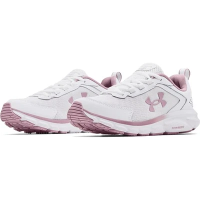 Under Armour 3024591 Women's UA Charged Assert 9 Shoes, White/Pink, Size 10.5 - Image 1 of 4