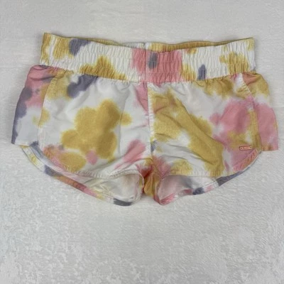 Volcom Tie Dye Shorts Women’s S Pink Yellow Purple Athletic Pull On Back Pocket - Image 1 of 4