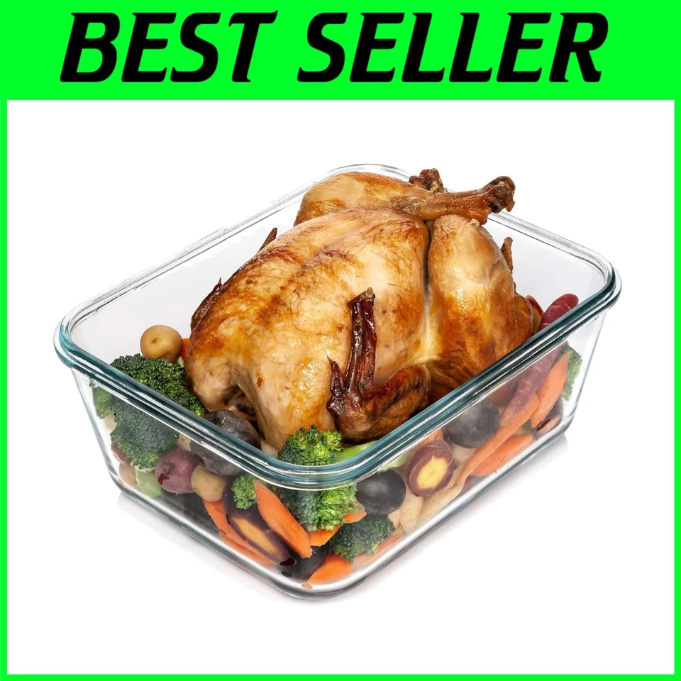 3300 ml Leakproof Glass Meal Prep Container - Dishwasher, Microwave & Oven Safe - Image 1 of 4