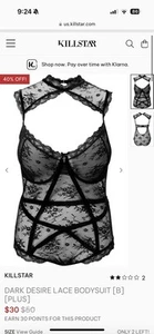 Killstar Dark Desire Spitzen Blumen Pentagramm Sexy Dessous Body KSRA004441 - Bild 1 von 4
