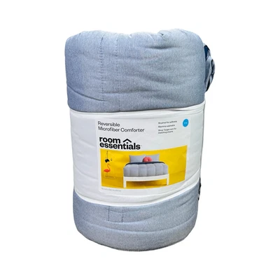 Room Essentials Reversible Microfiber Comforter King Size 106” x 92” Bedding - Image 1 of 3