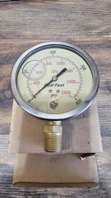 New Seal Fast Gauge G404001-1PS 4" X 1/2" 0-400 PSI - Image 1 of 3
