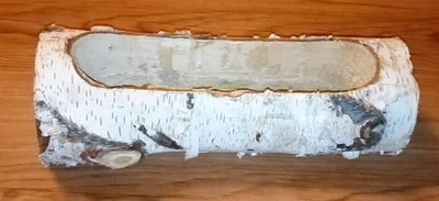 ausgehöhlte Birke Holz Scheit Ast Stamm Schale für Pflanzen Kerzen - Bild 1 von 4
