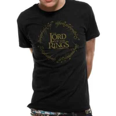 ** The Lord of the Rings Ring Logo T-shirt New Line Cinema Official Licensed **
