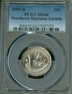 2009 D NORTHERN MARIANAS QUARTER PCGS MS66 BUSINESS STRIKE . - Picture 1 of 2