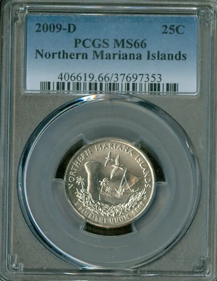 2009 D NORTHERN MARIANAS QUARTER PCGS MS66 BUSINESS STRIKE . - Image 1 of 2