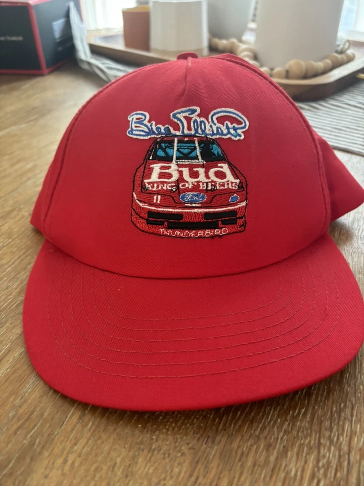 Vintage BILL ELLIOTT Snapback Hat Budweiser Racing #11 NASCAR Made In USA - Image 1 of 3