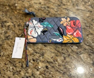 Vera Bradley RFID TECH ARMBAND REISSVERSCHLUSS AUSWEISETUI GELDBÖRSE KÜSTENPARADIES BLUMENMUSTER Neu - Bild 1 von 3