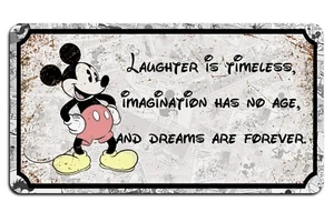 Disney mickey mouse Laughter is timeless quote metal sign wall art Poster - Picture 1 of 2