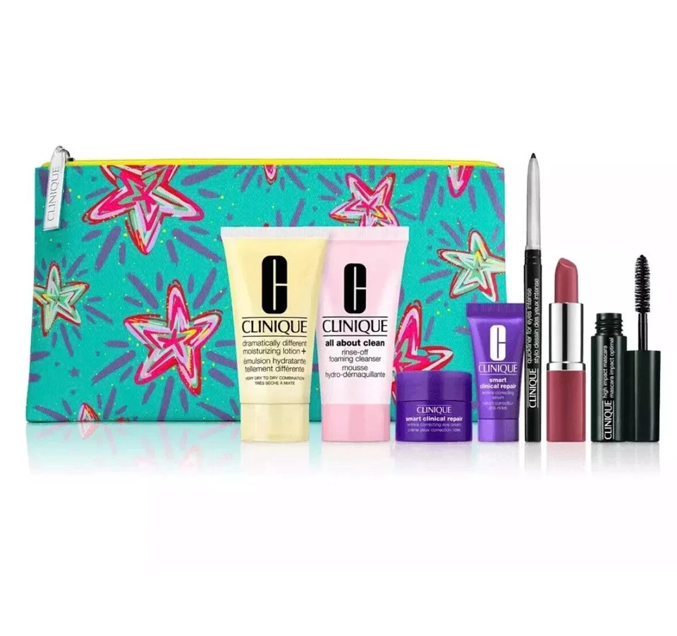 Clinique Makeup Skincare Smart De-Aging 8 pcs Gift Set With Bag NEW - Image 1 of 1