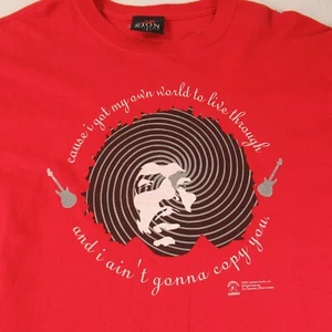 Jimi Hendrix rot Cause I got My Own World To Live Through 2004 Shirt Größe Large - Bild 1 von 9