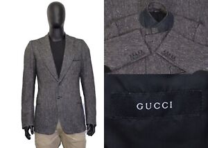 Great Men's Gucci Tom Ford Era Blazer 44US/UK 54IT Gray Wool & Cashmere & Silk