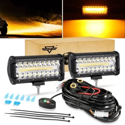 AUXBEAM 7" LED Barra de luces de trabajo Punto Parachoques Vainas Conducción Faros antiniebla para camioneta Chevy Foto 1 de 4