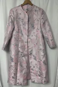 Kasper Pink Gray Floral Lined Open Coat NWT Sz 8 - Picture 1 of 12