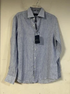 Paul & Shark Striped Nautical Yacht Linen Button Down, Sz Med. 15.5 (40), NWT - Picture 1 of 6