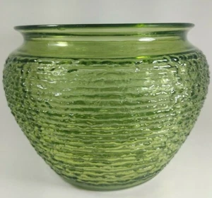 National Potteries USA Green Glass Planter Vase Pot Vintage - Picture 1 of 9