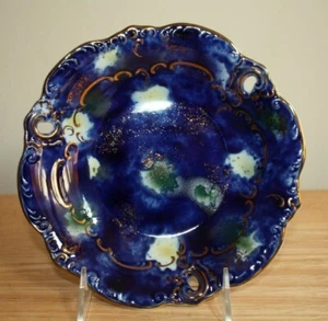 Piatto/ciotola vintage Wallendorf vera porcellana cobalto Germania blu cobalto oro 7" - Foto 1 di 10