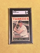 1964 Topps #50 Mickey Mantle SGC Graded Yankees Vintage Baseball Card *CgC605*