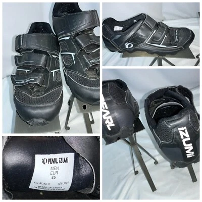 Pearl Izumi Cycling Shoes Sz 11.5 Men EU 45 Black Loop Fastener YGI K1S-27 - Image 1 of 4