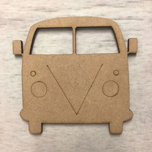Camper Van - engraved MDF Wood Base Wooden Blank Craft - Picture 1 of 5