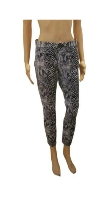 GAP Khakis Super Skinny Pants Size 4 Blue White Snakeskin Pattern Ankle Length - Image 1 of 4