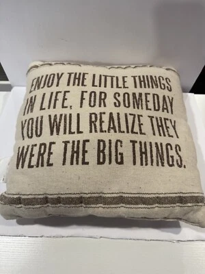VTG ENJOY THE LITTLE THINGS THROW PILLOW 14X14 - Image 1 of 4