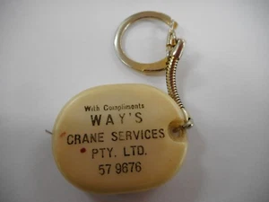 VINTAGE WAYS CRANE SERVICES PTY LTD TAPE MEASURE KEYRING - Picture 1 of 5