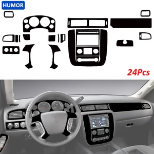 Gloss Piano Black Full Kits Interior Trim Cover For Silverado Sierra Tahoe 07-13 - Foto 1 di 7