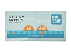 Pen+Gear Paper Sticky Notes, Pastel, 3" x 3", 1200 Sheets - Picture 1 of 4