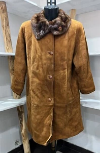 COMBIPEL Montone Shearling usato PRE-OWNED donna woman tg. 48 marrone XXM060L - Foto 1 di 7