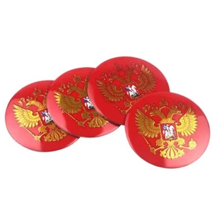 4pcs 56mm Wheel Center Cap Covers Stickers Russian Federation Coat of Arms - Picture 1 of 4
