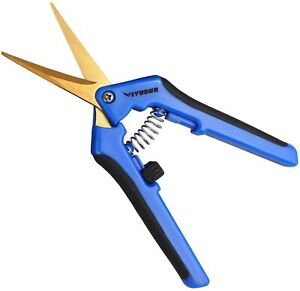  VIVOSUN 1-Pack Gardening Hand Pruner Pruning Shear Curved Precision Blades Blue