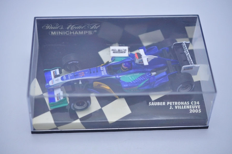 Minichamps PMA 1:43 Sauber Petronas C24 F1 2005 Jacques Villeneuve Excellent - Image 1 of 4