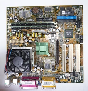Mainboard AGP Asus A7V-VM Rev 3.04 HP OEM AMD Duron 1000 1024MB RAM - Afbeelding 1 van 9