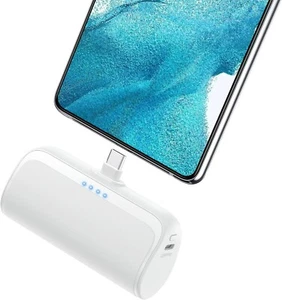 New WHITE HX45X3 Mini Portable Charger 5200mAh USB C Samsung Phone Power Bank - Picture 1 of 4