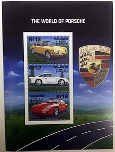 MALDIVES PORSCHE STAMPS SHEET 3V 2001 MNH CAR AUTOMOBILE THE WORLD OF PORSCHE - Picture 1 of 1