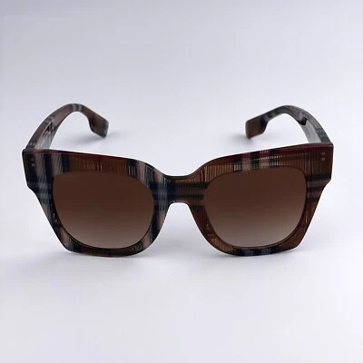Gafas de sol Burberry para hombre a cuadros marrón degradado cuadrado BE4364 KITTY 396713 NUEVAS Foto 1 de 4