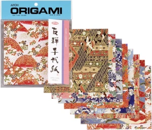Yuzen Washi Origami Paper, Red, 8-Pack - Picture 1 of 12