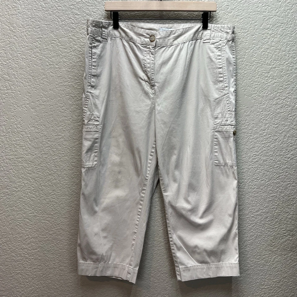 Pantalones cortos largos Charter Club Performance Cargo beige talla 18 para mujer Foto 1 de 4
