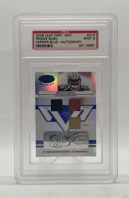 2006 Leaf Certified Materials Mirror Blue Auto #210 Reggie Bush /50 Mint PSA 9 - Image 1 of 4