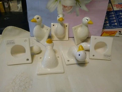 1pc White Ceramic Duck Head Wall Hook Towel Apron Holder Farmhouse Decor Vintage - Image 1 of 4