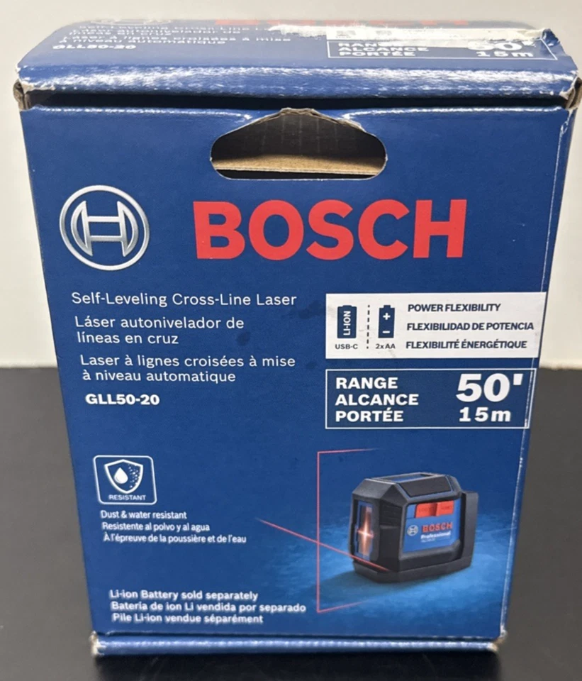 Bosch (GLL50-20) Self-Leveling Crossline Laser FAST