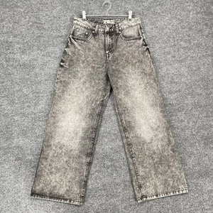 Rewash Juniors 1 Black Stone Washed Supper High Rise Wide Leg Hose - Bild 1 von 15