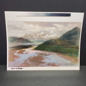 Reif Erickson - North To Alaska - Signed Print Landscape Marsh Snow Mountains - Picture 1 of 5