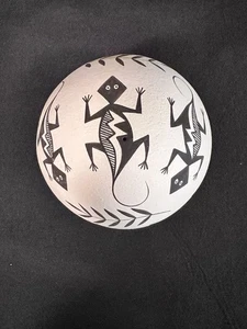 Indianer Indianer Acoma Samen Topf Westly Begay Pottery Keramik "Eidechsen" - Bild 1 von 10