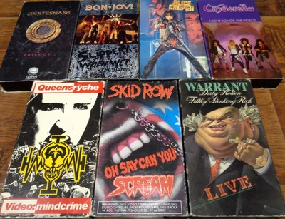 HARD ROCK METAL VHS LOT CINDERELLA SKID ROW WARRANT BON JOVI WHITESNAKE TESTED - Image 1 of 4