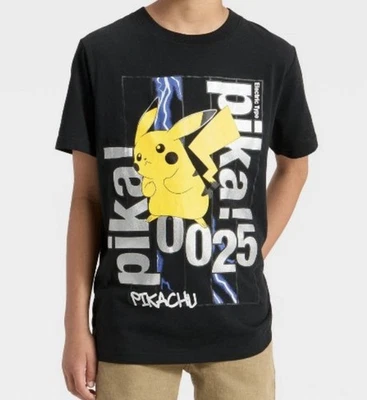 Camiseta gráfica de manga corta Pikachu para niño - negra talla XL Foto 1 de 3