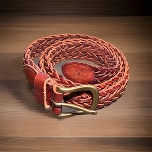 Cinturón de cuero trenzado marrón Polo Ralph Lauren - talla 24 adulto joven pequeño - Imagen 1 de 4