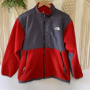 THE NORTH FACE Youth Full Zip Fleece Jacket Red Black Size XL - Picture 1 of 14
