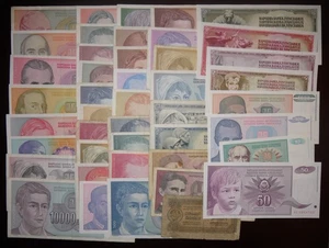 Yugoslavia 44 piezas todas diferentes 10 - 500 mil millones de dinares 1944-1996 Yugoslavia - Imagen 1 de 11